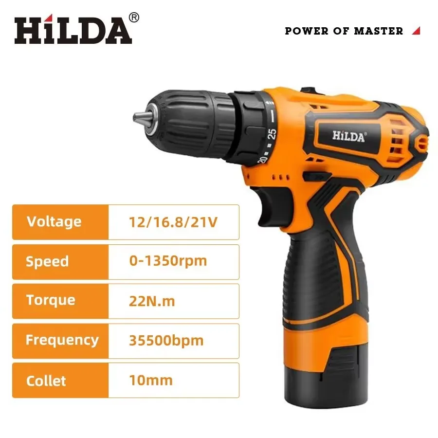 Power Tools You Must Have - HILDA 12V/16.8V Cordless Drill, Compact Electric