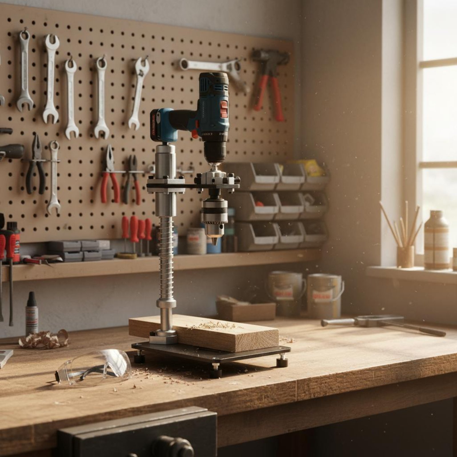 Power Tools Guide - Hand Drill Press Stand Stable Clamping