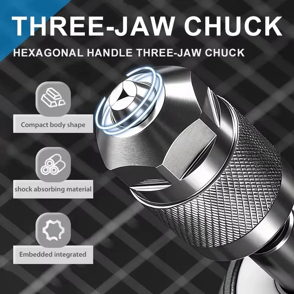 3-Jaw Keyless Drill Chuck Adap - Power Tools For Woodworking 评论和价格