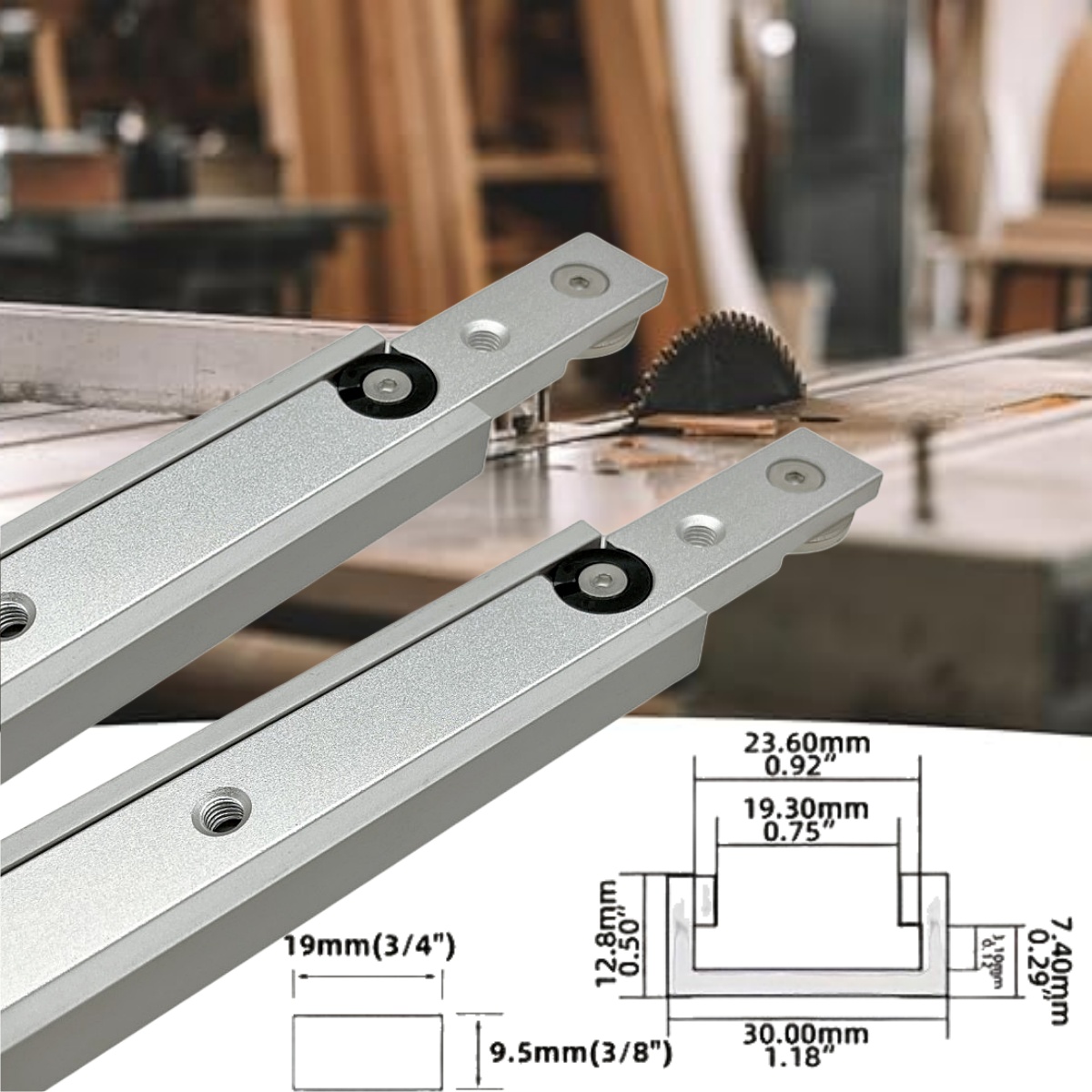 1 Set Aluminium Alloy T-tracks - Scroll Saw Bench 评论和价格