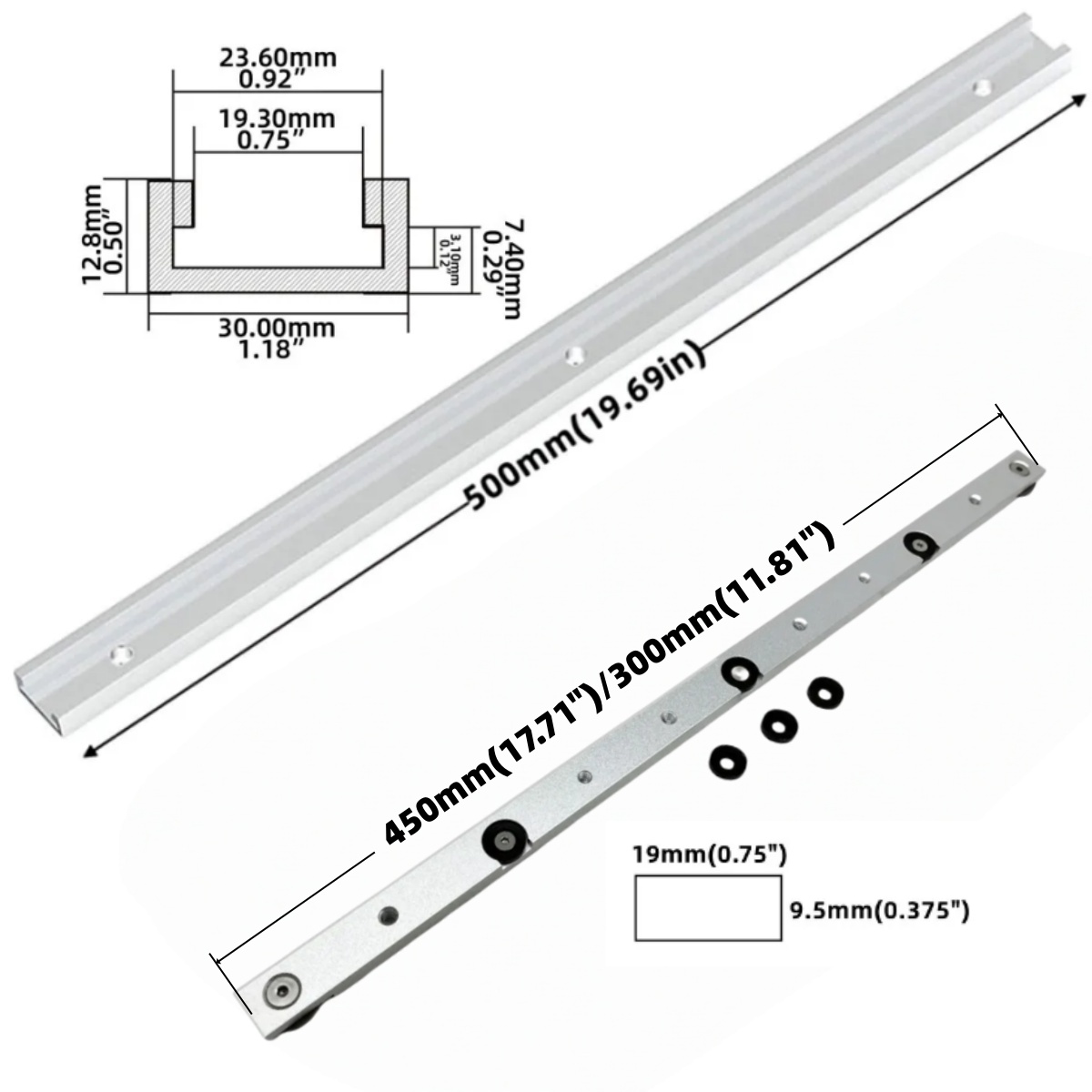 1 Set Aluminium Alloy T-tracks - Scroll Saw Bench 评论和价格